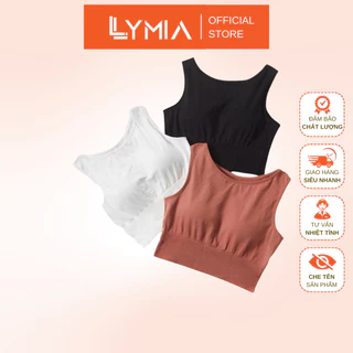 Áo bra nữ LYMIA cotton dáng áo croptop ba lỗ có mút ngực BR05