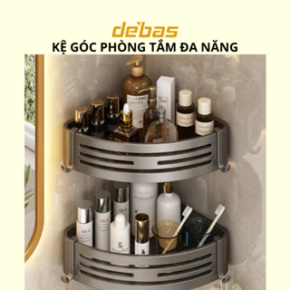 Kệ Góc Kệ Thẳng Nhà Tắm, Kệ Nhà Tắm, Kệ Dán Tường Không Khoan Đục Chất Liệu Nhôm Không Gỉ Để Đồ Tiện Lợi DEBAS