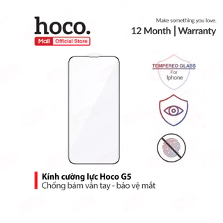 Kính cường lực Hoco G5 cho iPhone 15 Pro / 15 Pro Max độ cứng 9H chống bám vân tay bảo vệ màn hình