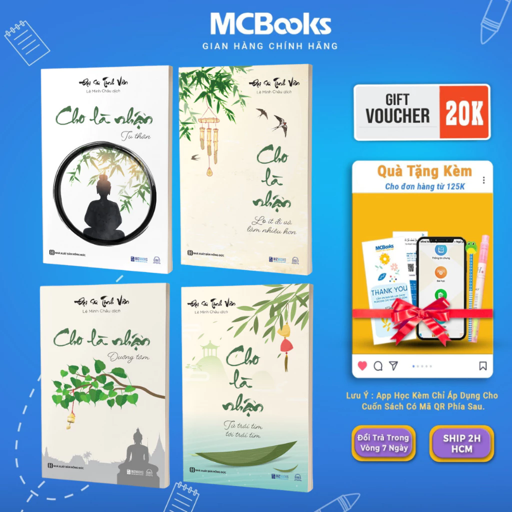 Bộ Sách 4 Cuốn: Cho Là Nhận - Tâm Thanh Tĩnh, Đời Ắt An Yên - Đại sư Tinh Vân - MCBooks