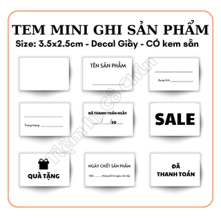 [SẲN] - SET 100TEM GHI TÊN SẢN PHẨM - DECAL GIẤY DÁN CÓ KEO TIỆN LỢI