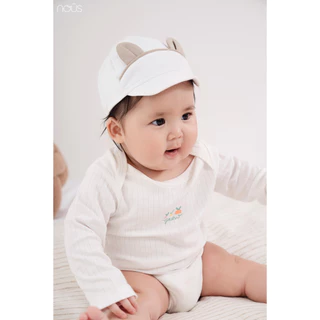 NOUS - Set 2 bodysuit dài tay trắng - xanh có hình in - Nu Pre - 3M 6M 9M SS23 - ZN276A