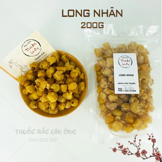 Long nhãn khô Hưng Yên 200g, thơm, dẻo, không tẩm đường, dùng nấu chè, pha trà, chưng yến, hầm canh, an thần, ngủ ngon