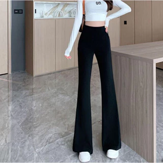 Quần ống loe nữ cạp lưng cao dáng dài form ôm legging tôn dáng co giãn ATT