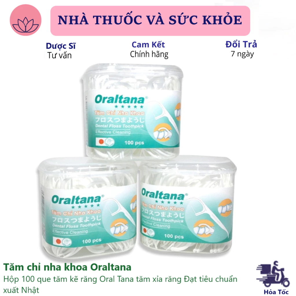 Tăm chỉ nha khoa Oraltana - Hộp 100 que tăm kẽ răng Oral Tana tăm xỉa răng Đạt tiêu chuẩn xuất Nhật