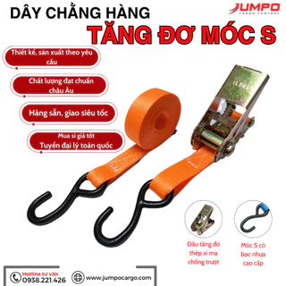 (SIÊU TIỆN) Dây tăng đơ chằng hàng JUMPO bản 25mm, móc S chống tuột, dài 2 tới 6m. Dây chằng hàng xe máy, cảo chằng hàng