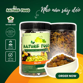 [HỘP 500GR] NHO NÂU ẤN ĐỘ KHÔNG HẠT SẤY LẠNH DẺO NATURE FOOD