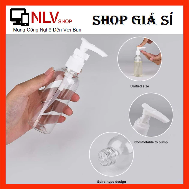 Chai Chiết Nhựa PET Dạng Vòi Nhấn Có Van Khoá, Chai Chiết Mỹ Phẩm, Dung Dịch, Dầu Gội Sữa Tắm Dễ Dàng Dung Tích 50/100ML