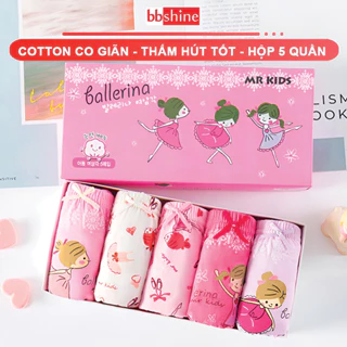 Quần chip cho bé gái 8-37kg thoáng khí cao cấp BBShine, Set 5 quần lót bé gái chất cotton kháng khuẩn xuất Hàn – C024