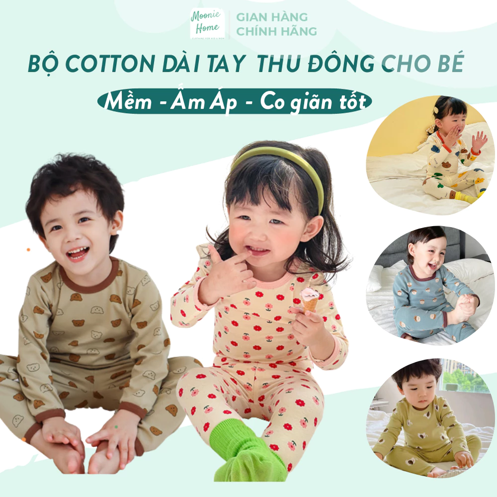 [Ảnh Thật] Bộ Dài Tay Thu Đông Cho Bé Trai/Gái Chất Cotton Mỏng Mềm Mịn Mã BN - 06 (Hàng Quảng Châu)