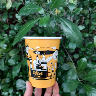 50- Ly giấy cafe in hình 14oz ~ 360ml, có nắp, chống đổ, giữ nhiệt, chống thấm cao cấp- Quán nào cũng cần