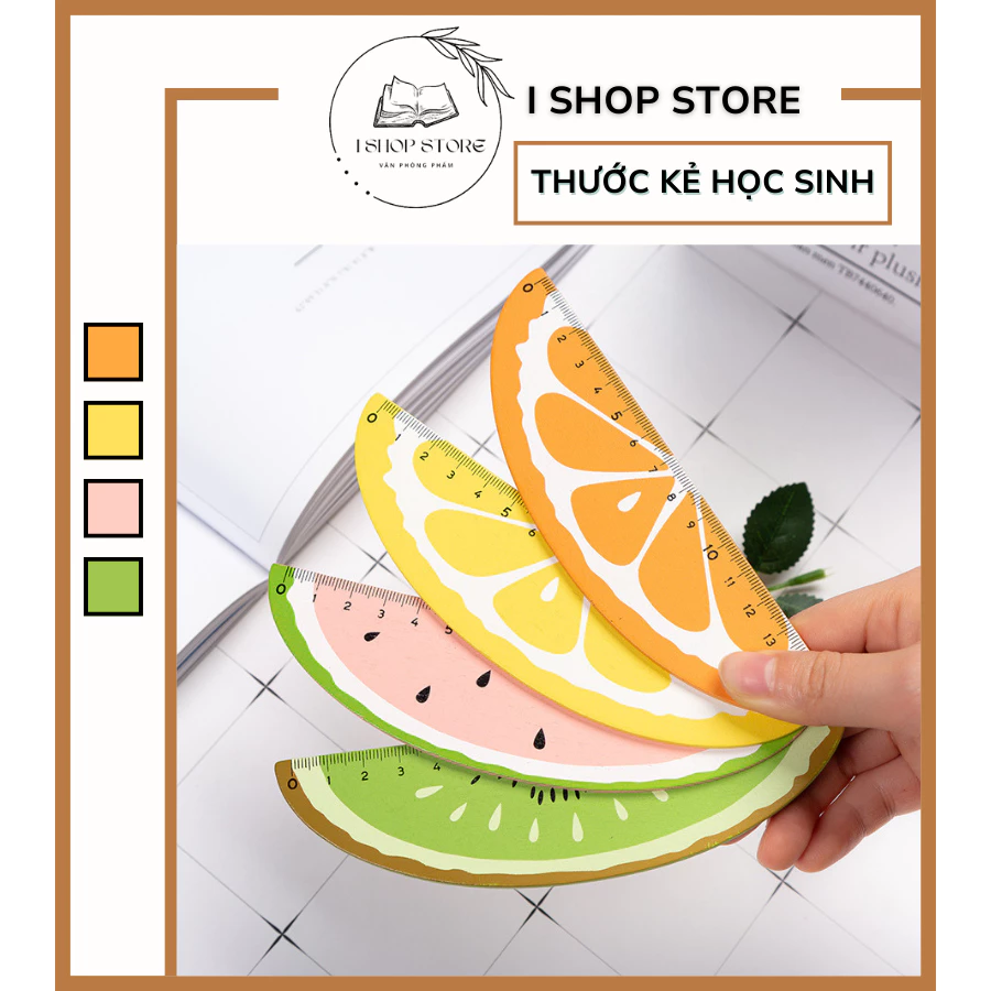 Thước Kẻ Học Sinh Hình Hoa Quả Sắc Màu Dễ Thương 15cm