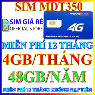 Sim 4G Mobifone 1 năm không nạp tiền MDT250A miễn phí 4Gb/tháng trọn gói 12 tháng - Shop Sim Giá Rẻ