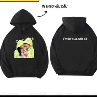 Áo hoodie in theo yêu cầu , áo in theo yêu cầu giá rẻ - áo đen in hình có đủ size