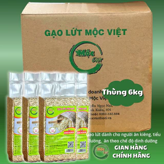 Thùng 6kg Gạo Lứt Séng Cù, Gạo đặc sản Lào cai Chính hãng Mộc Việt