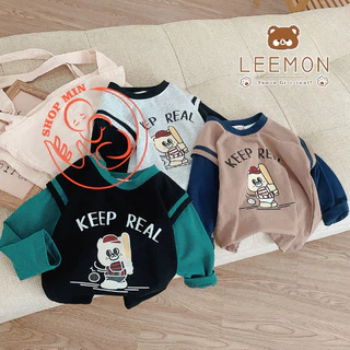 (Hàng mới về) Áo Leemon thu đông tay phối cho bé Chất liệu cotton quốc dân mềm mại, phù hợp mặc cho con (MB.V115)