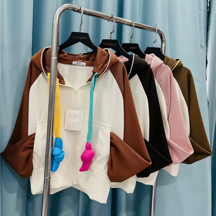 Áo khoác chống nắng nữ len gân QC dây kéo cao nón to dây to tay xỏ ngón fammilyshop