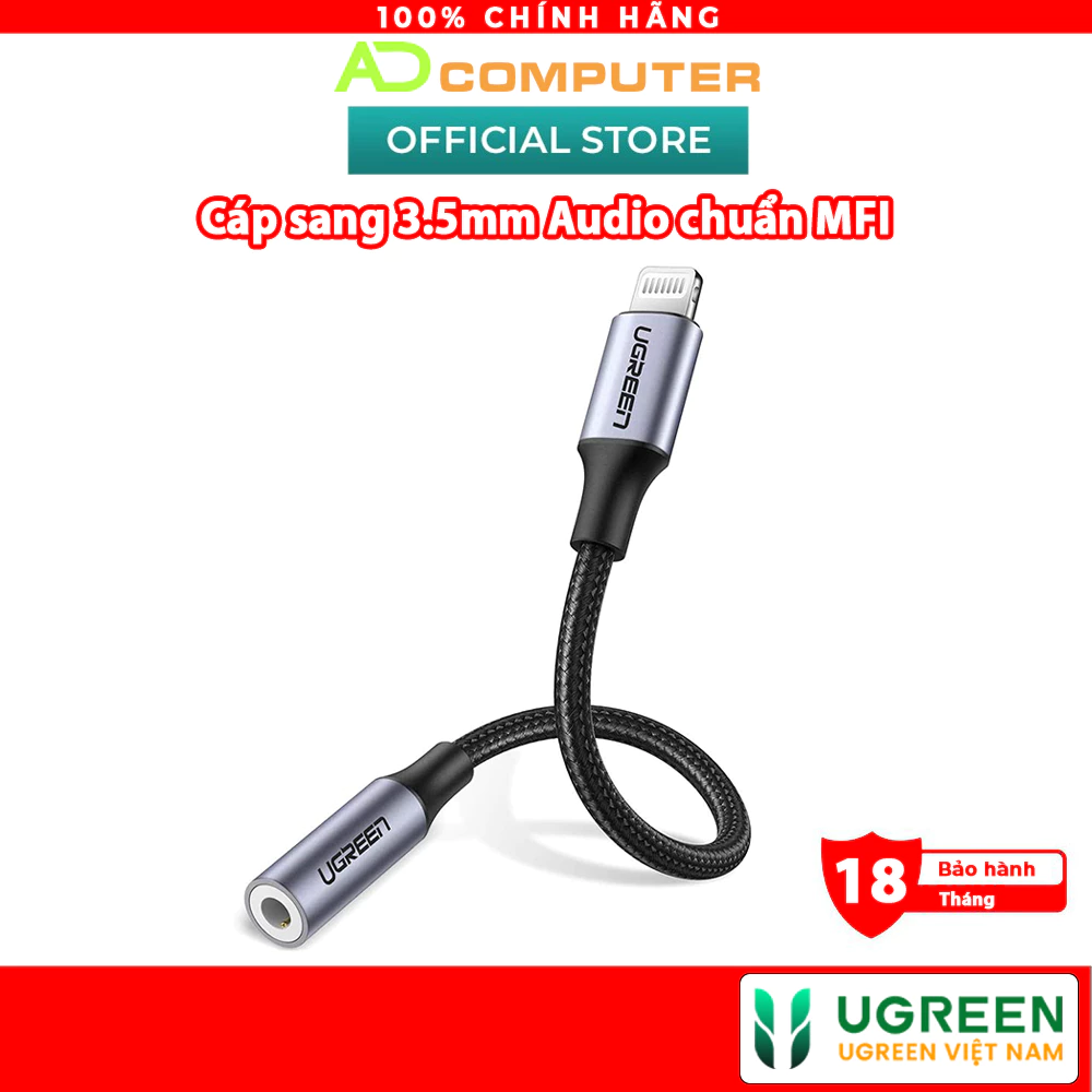 Cáp sang 3.5mm Audio chuẩn MFI UGREEN US211