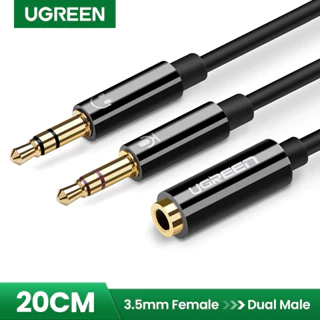 Dây chuyển đổi tai nghe 3.5mm sang 2 cổng 3.5mm cho âm thanh audio và mic, hàng cao cấp bảo hành 12 tháng