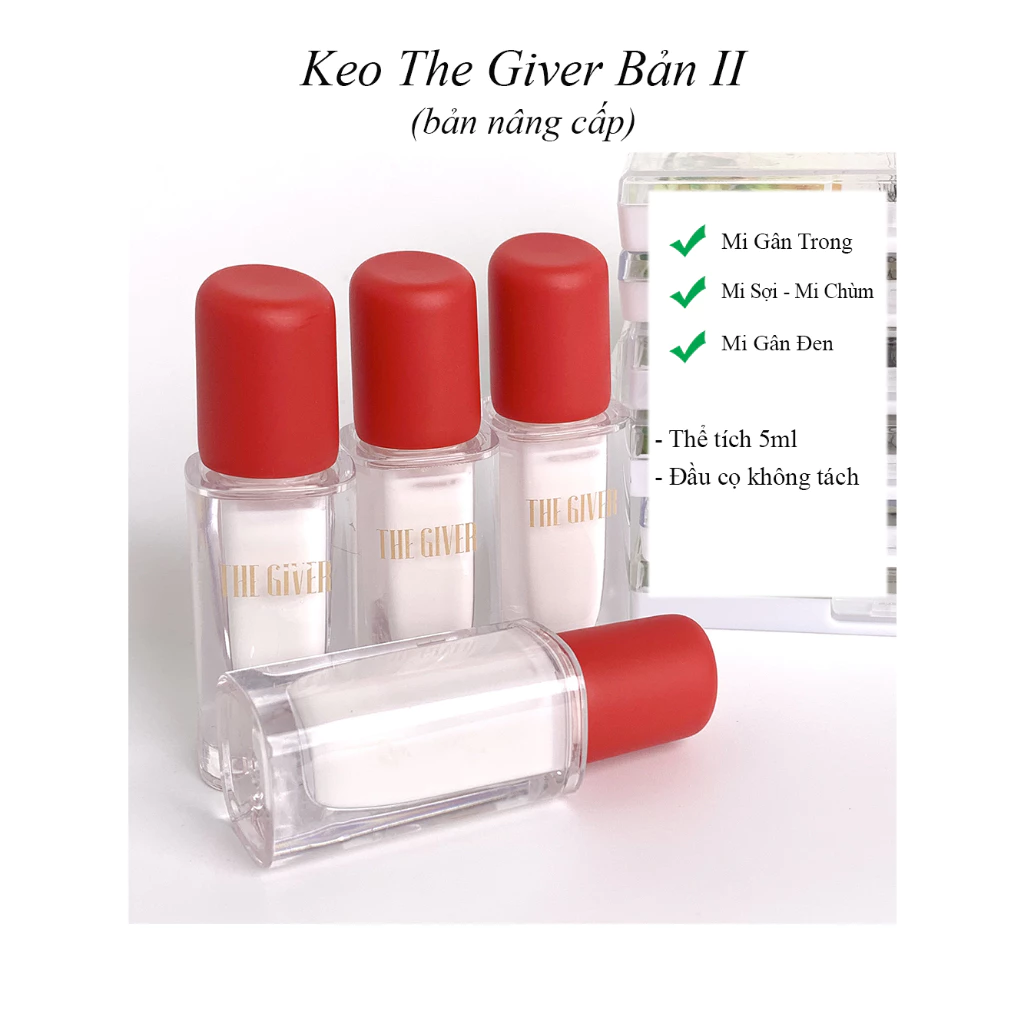 [Chính Hãng] Keo Dán Mi The Giver 3 Trong 1 The Giver Eyelash Glue Gắn Mi Chùm Mi Sợi Mi Gân Trong Mi Gân Đen Siêu Đỉnh