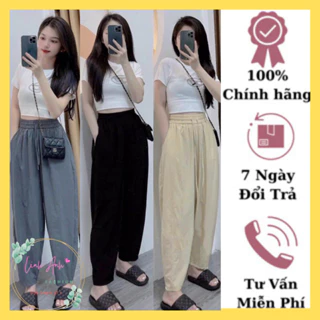 Quần Baggy chất gió mềm mịn siêu nhẹ cạp cao lưng thun gân chìm co giãn 4 chiều mặc đi học đi chơi