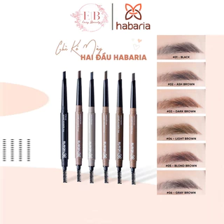 Bút chì kẻ mày 2 đầu Habaria Pro Eyebrow Pencil với 1 đầu chì và 1 đầu cọ chải mềm mại cực tiện lợi