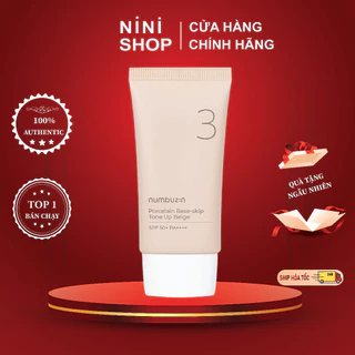 Kem chống nắng nâng tone cho da nhạy cảm Numbuzin No.3 Porcelain Base-skip Tone Up Beige 50ml - ninishop