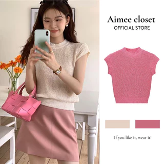 Áo len dệt kim mỏng tay ngắn mùa hè Aimee closet