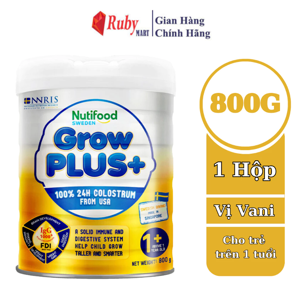 [ Date T1/25 ] Sữa Bột Nutifood Grow PLUS+ (Vàng) 800G Trên 1 Tuổi  Sữa Non Tăng Đề Kháng , Hệ Miễn Dịch, Tiêu Hóa Tốt