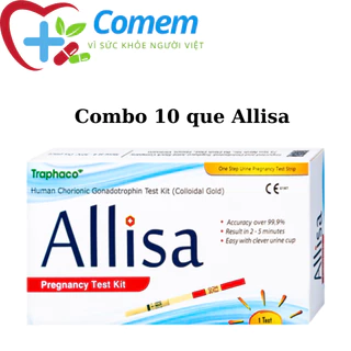 Combo 10 Que thử thai Allisa Traphaco Bản To,Có Cốc - Đạt chuẩn xuất sang Châu Âu