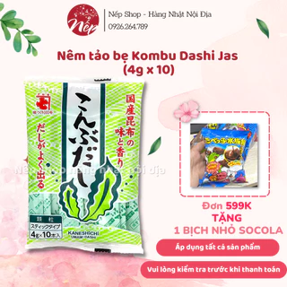 Hạt nêm tảo bẹ Kombu Dashi Jas (4g x 10) Nhật Bản - dánh cho bé từ 5 tháng tuổi