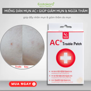 Date 25/10/2024] Miếng dán mụn Hàn Quốc AC+ TROUBLE PATCH (Có tem phụ nhập khẩu chính ngạch) kích thước lớn 10mm