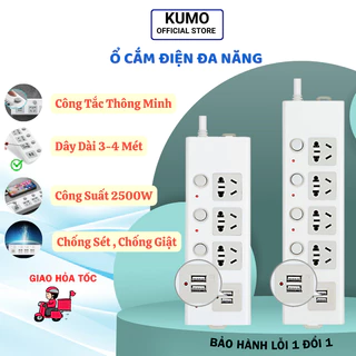 Ổ Điện Đa Năng Kumo Chống Giật Cổng USB 5V Thế Hệ Mới Sạc Siêu Nhanh