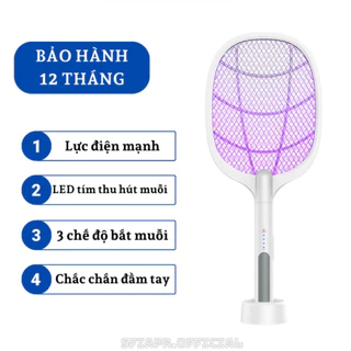 Vợt Muỗi Thông Minh 2 Chế Độ, Kiêm Đèn Bắt Muỗi Ban Đêm Pin sạc 1200 mah Cao Cấp