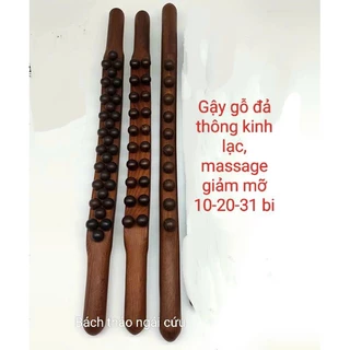 Gậy Gỗ Vạn năng Massage Body Đả Thông Kinh Lạc, Gậy Gỗ Giảm Béo 10-20-31 bi Dài Dùng Trong Spa Dưỡng Sinh