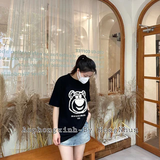 Áo Phông Nam Nữ 3158 Cotton Khô Form Rộng Tay Lỡ In Gấu STUPID Freesize