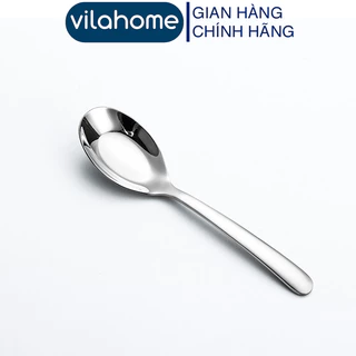 Thìa Phở Inox Vilahome, Muỗng Ăn Cơm, Phở Cán Trơn Dài 18 cm Hàng Cao Cấp Sáng Bóng Bền Đẹp NO 0411