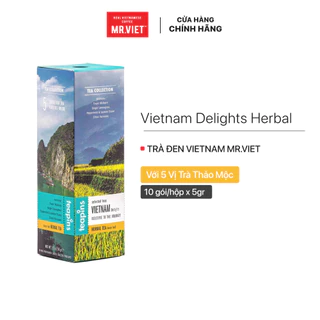 [Mã INBAU25 giảm 25K đơn 149K] Trà thảo mộc Vietnam delights herbal Mr.Viet với 5 vị 10 gói/hộp x 5g