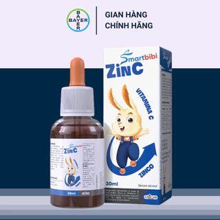 Siro Smartbibi Zinc Giúp Bổ Sung Kẽm, Tăng Sức Đề Kháng, Bé Thèm Ăn,Tiêu Hóa Tốt Chai 30ml