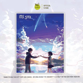 Tranh tô màu 40x50cm có khung hoạt hình your name T5112