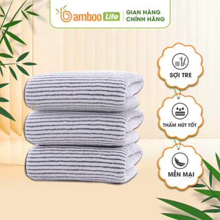 Khăn tắm lớn sợi tre Bamboo Life BL058 cao cấp, kháng khuẩn, thấm hút, mềm mịn, an toàn cho da