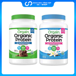 [ Hàng Mỹ ] Bột protein hữu cơ Orgain Organic Protein & Superfood sữa hữu cơ thực vật 1.2kg