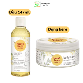 Kem dưỡng ẩm chống rạn da cho mẹ bầu MAMA BEES Belly butter 185g, Shopmenhiorganic.