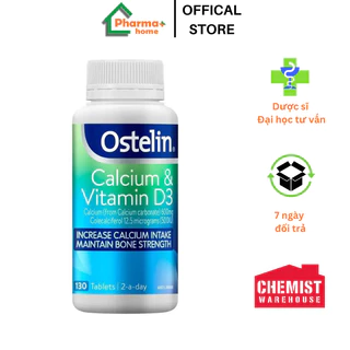 Viên uống Ostelin Canxi & Vitamin D3 của Úc cho bà bầu, người lớn - Hỗ trợ giúp xương phát triển chắc khoẻ, 130 viên