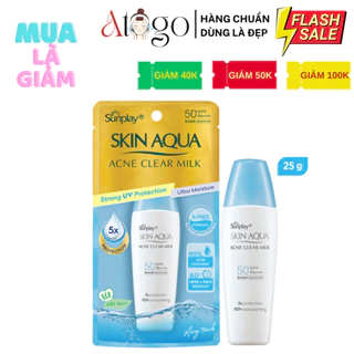 Sữa Chống Nắng Dưỡng Ẩm, Ngừa Mụn, Kiềm Dầu Sunplay Skin Aqua Acne Clear Milk Spf50+ Pa++++ 25g