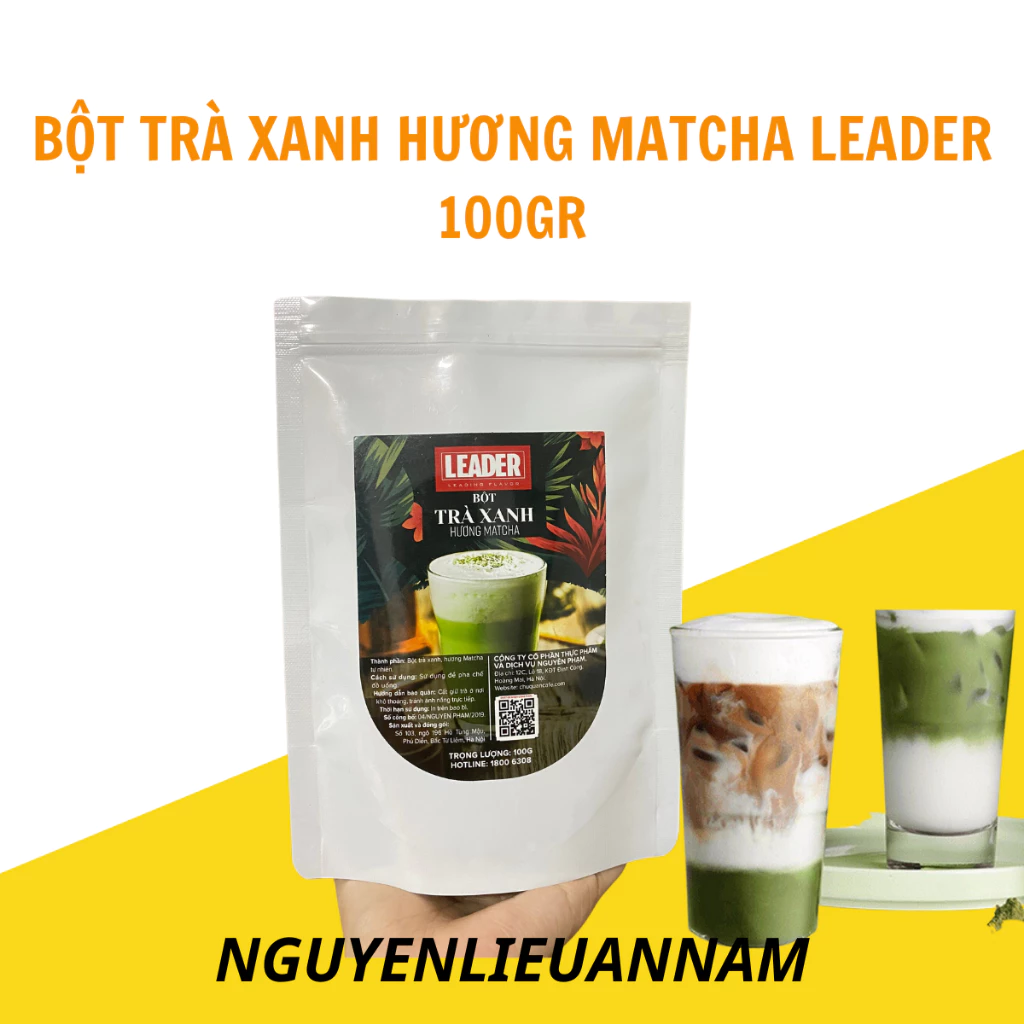 Bột Trà xanh hương matcha- nguyên chất- túi 100gr chuyên dùng trong pha chế