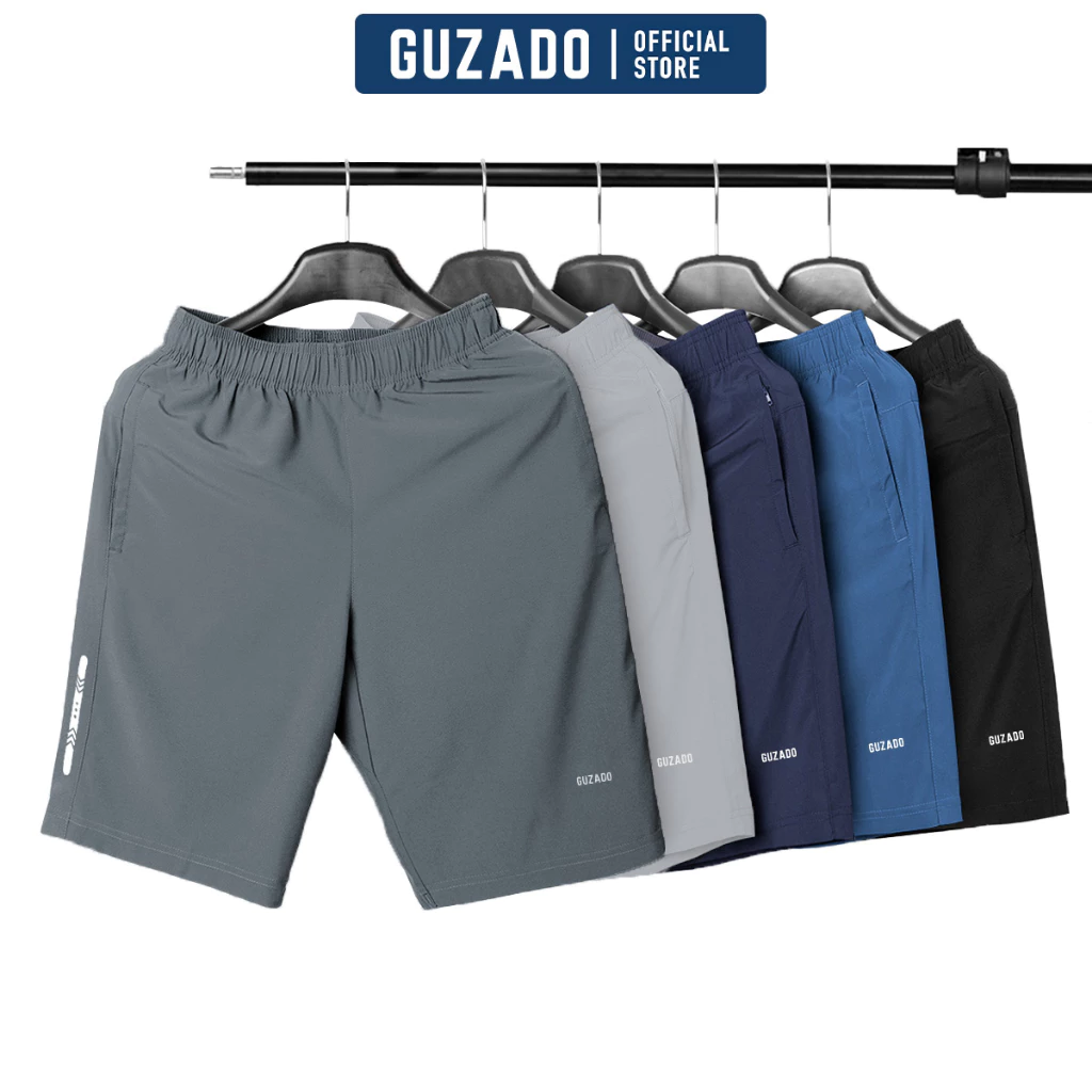Combo 2 quần đùi nam Guzado Cạp Chun,Vải Gió Thể Thao Vận Động Thoải Mái CB2-GASR25S001