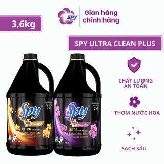 Nước giặt xả SPY 3,6kg dòng ULTRA CLEAN PLUS 2 trong 1 Sạch sâu Thơm lâu Diệt khuẩn