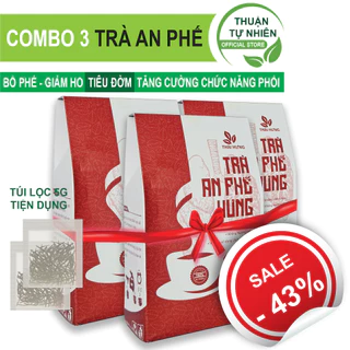 (COMBO 3 HỘP) TRÀ AN PHẾ HƯNG (3 hộp đứng x 25 túi lọc x 5g) bổ phế, tăng cường chức năng phổi, gan, bồi bổ cơ thể