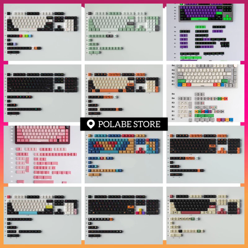 Tổng Hợp Keycap NDN Studio Aifei GMK Theme Cherry Profile PBT Dyesub Bàn Phím Cơ 68 75 98 TKL Polabe
